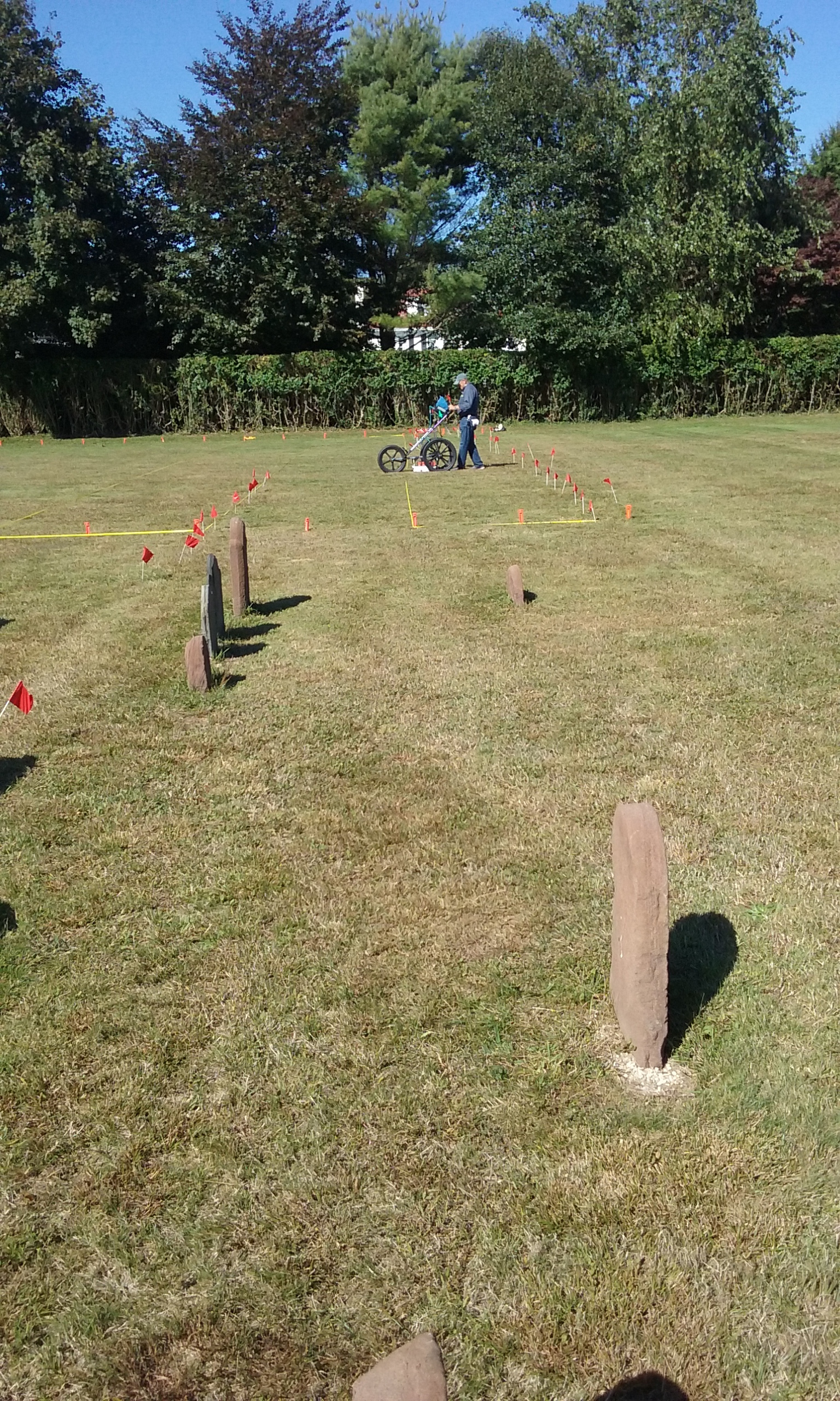 Bob with GPR GPR with old gravestones
